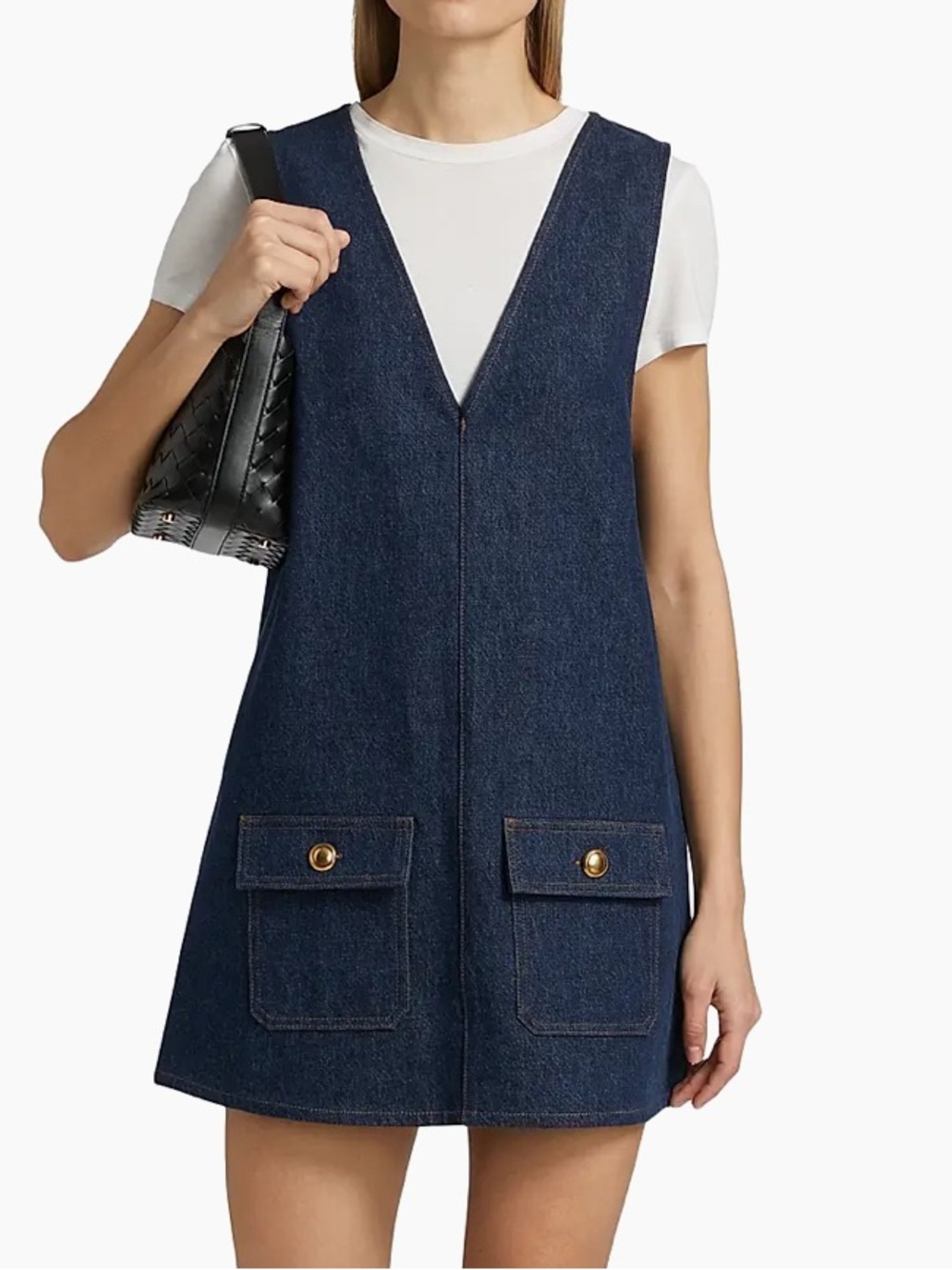 FRAME
The Pinafore
Denim
Minidress

Color: Alchemy
Size: Large